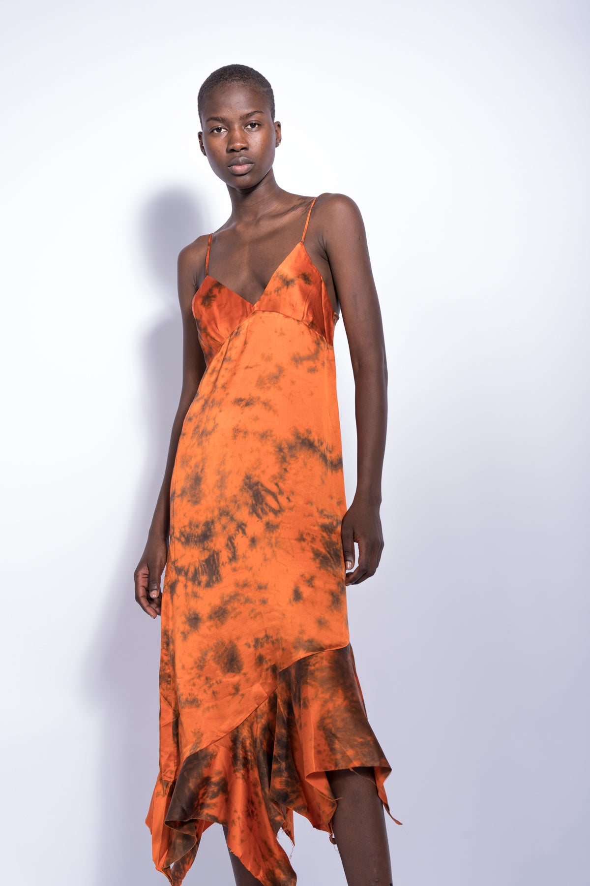 SILK ORANGE TIE DYE DRESS– Marques ...